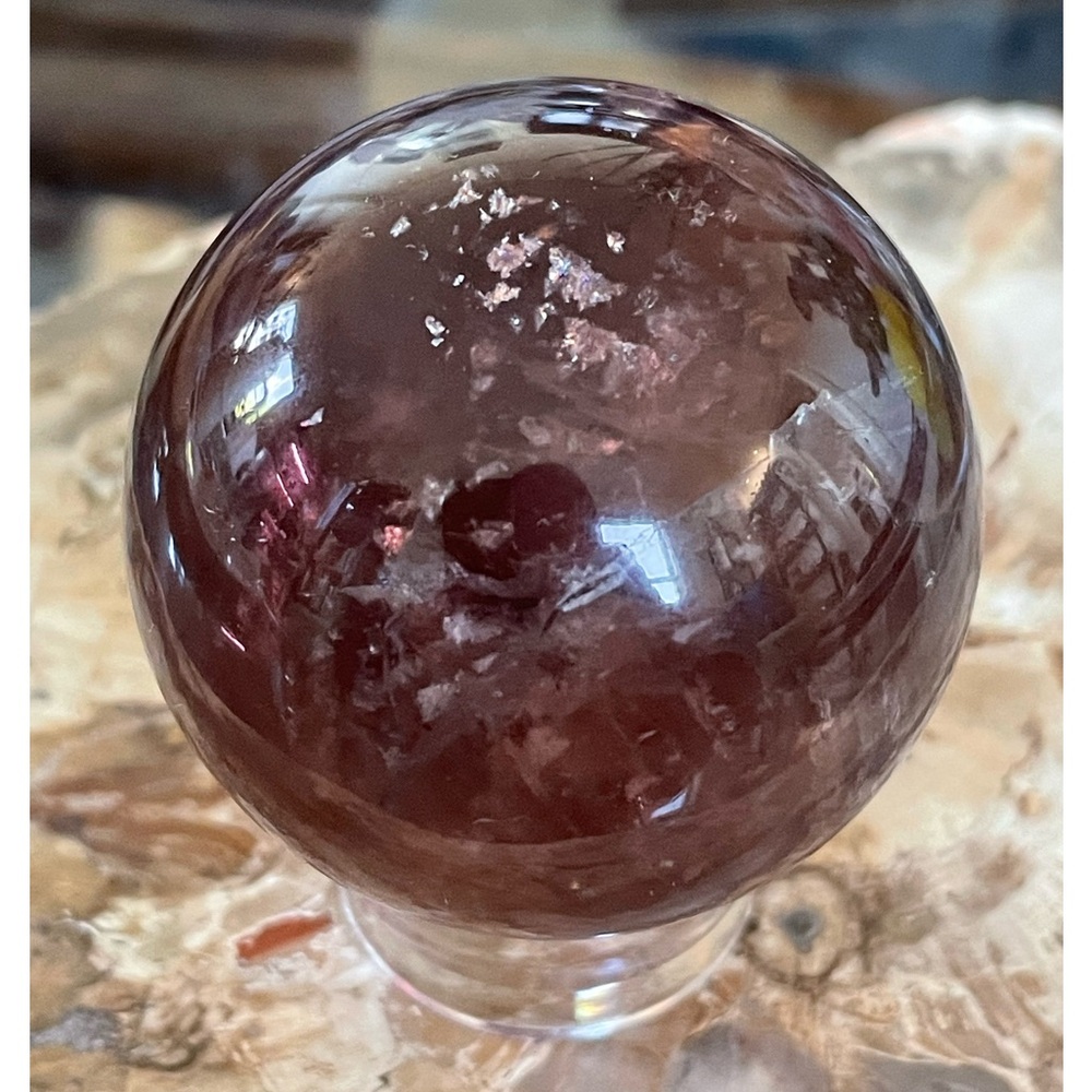 Lavender Fluorite with Mica Inclusions Sphere